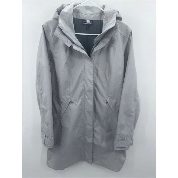 Patagonia Vosque Shell ONLY Jacket Grey Waterproof Hooded Zip Up Coat Size Small - Picture 1 of 8